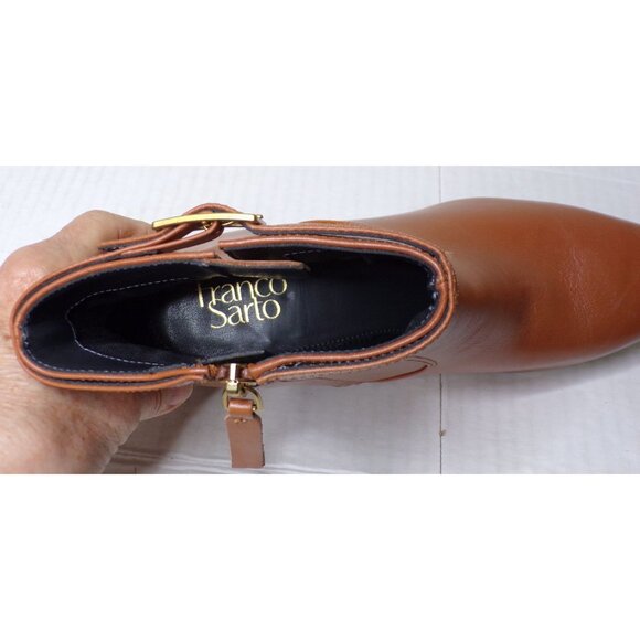 🆕FRANCO SARTO Amber Western Inspired Zip Bootie Ankle Boot 8 Brown - Picture 12 of 16